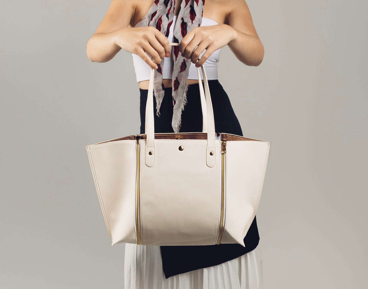 EliseDaniel Interchangeable White cream Bag