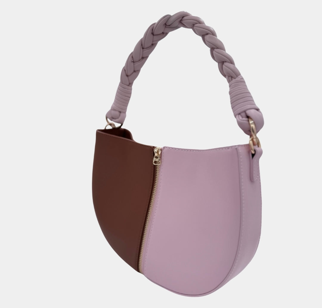 Alphonsine  Interchangeable Bag - Cognac and Pink