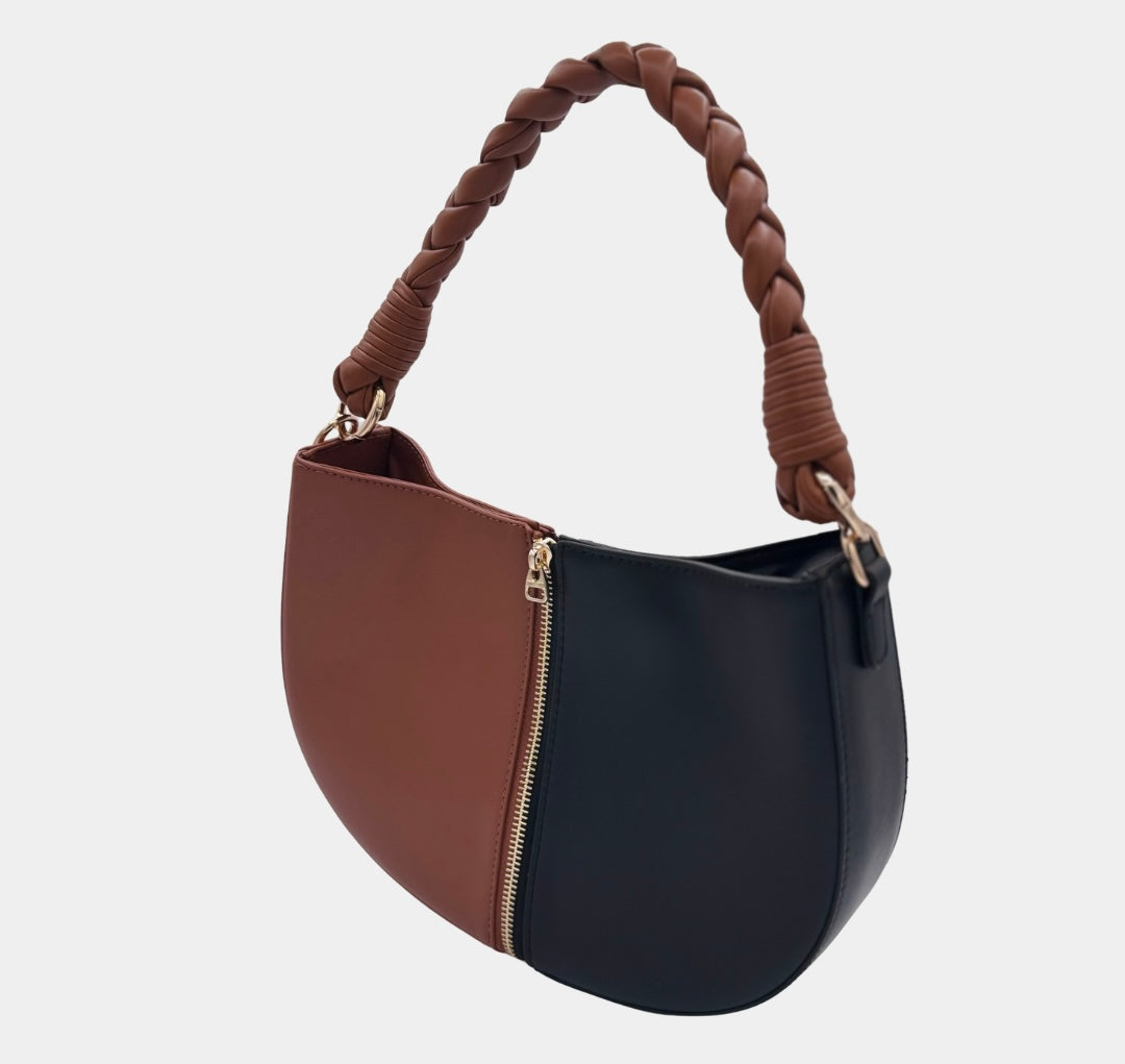 Alphonsine Interchangeable Bag - Cognac and Black